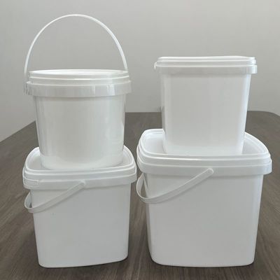 Logo stampato a colori su misura Scafo di plastica quadrato con maniglia per organizzazione degli snack