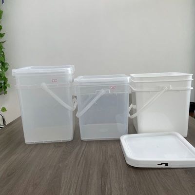 Barattolo quadrato in PP nero 5L 6L 8L 10L con stampa a colori e accessori inclusi