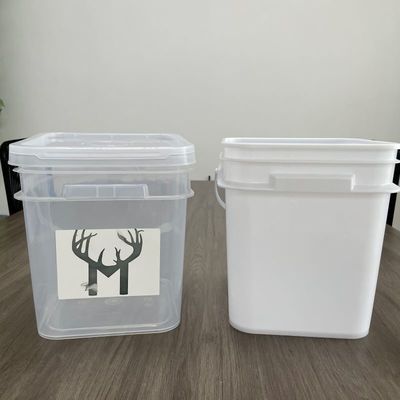 Stampa a schermo di seta 10L 20L Barattolo di plastica quadrata con coperchio e materiale in polipropilene