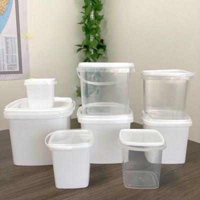 Personalizza 4L Cubo di plastica contenitore alimentare con colore blu e modello stampato
