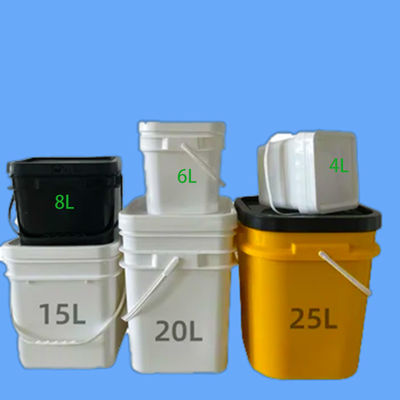 Barattolo di plastica quadrata trasparente da 20L a 25L con maniglia e coperchio per la conservazione