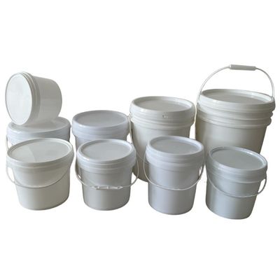 Personalizzare secchi di plastica rotondi da 1L 2L 3L 4L 5L con coperchi e maniglie per lo stoccaggio degli alimenti