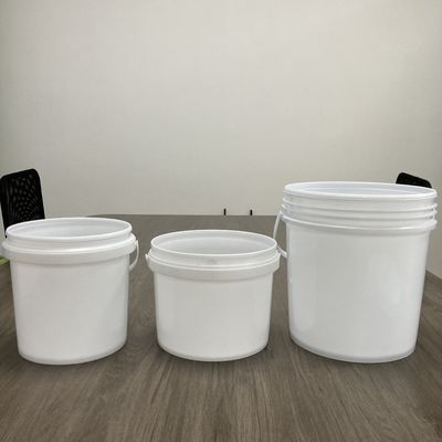 Conservatorio sicuro di cibo per animali da compagnia 2 galloni 8L secchio di plastica bianca con coperchio e sigillo anti-manipolazione
