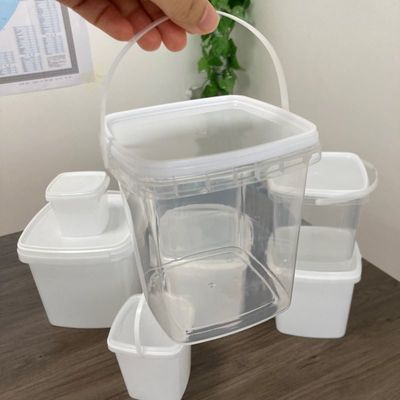 Contenitore di plastica da 1 litro a scatola quadrata con tappo per la stampa a trasferimento di calore e GAP approvato