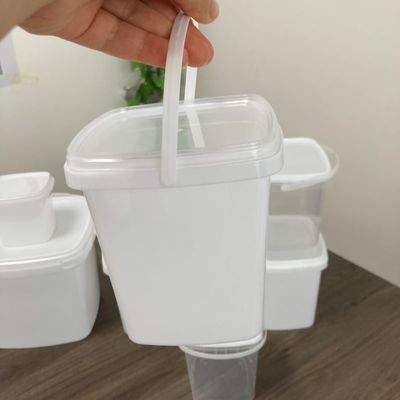 Contenitore di plastica da 1 litro a scatola quadrata con tappo per la stampa a trasferimento di calore e GAP approvato
