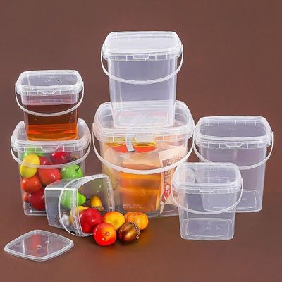 4L 5L 6L 8L 10L Scafo di plastica quadrato con manico e coperchio Personalizzare facilmente i secchi