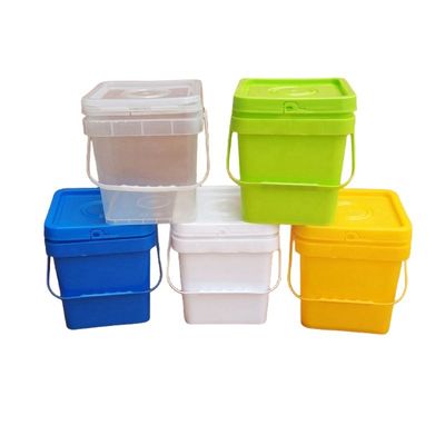 1L 2L 3L 4L 5L 6L 7L 8L 10L Barattolo di plastica quadrato con logo stampato a colori personalizzato