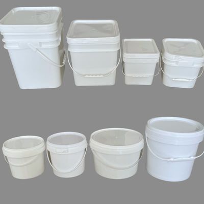 5L Colori personalizzati Logo Bucket rotondo di plastica trasparente con manico e coperchio per imballaggio alimentare