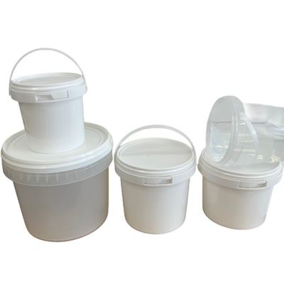Bottile di popcorn in plastica di colore bianco con maniglia e coperchio da 1 a 5 galloni