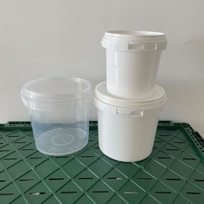 Bottile di popcorn in plastica di colore bianco con maniglia e coperchio da 1 a 5 galloni