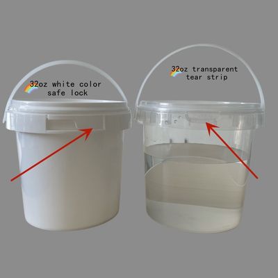 Bottile di popcorn in plastica di colore bianco con maniglia e coperchio da 1 a 5 galloni