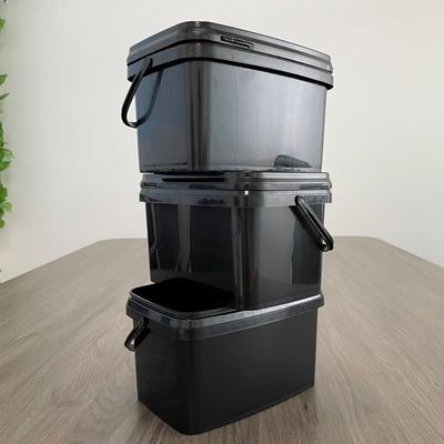 8L 10L 15L cubo di plastica quadrato con facile apertura e chiusura del coperchio