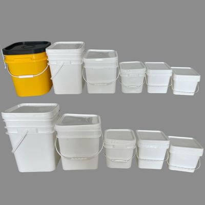 Bottile di plastica quadrato a colori personalizzati con coperchio e maniglia metallica Certificato GAP/ISO/FDA