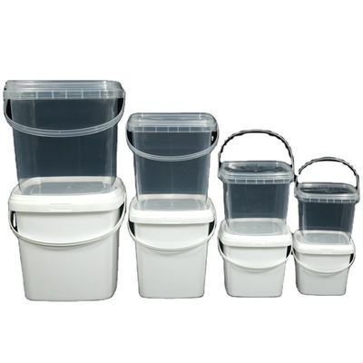 Bottile di plastica quadrato a colori personalizzati con coperchio e maniglia metallica Certificato GAP/ISO/FDA