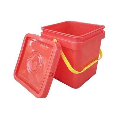 Colori quadrati secchio di plastica in PP con facile apertura e chiusura del coperchio design rotondo o quadrato