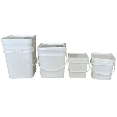 Colori quadrati secchio di plastica in PP con facile apertura e chiusura del coperchio design rotondo o quadrato