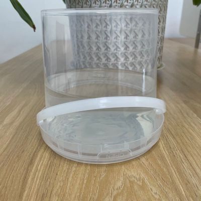 Stampa del logo su misura Bottone di plastica con coperchio di qualità alimentare Bianco e rispettoso dell'ambiente