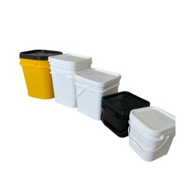 5 galloni 6 galloni 7 galloni secchi quadrati di plastica con manico di polipropilene di qualità alimentare