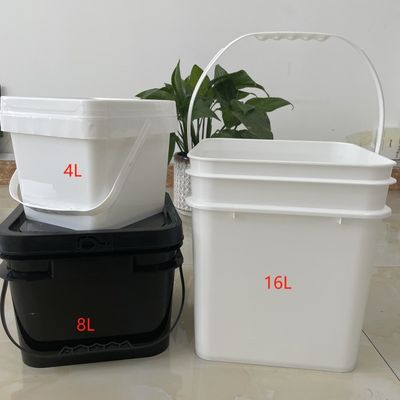 8L 2 galloni di secchio quadrato con coperchio in materiale PP resistente agli urti