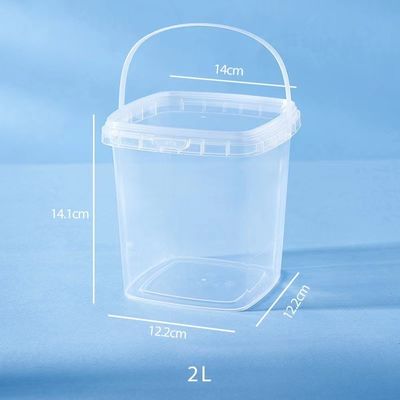 LOGO Stampato quadrato PP Plastic Bucket Mini Bucket per secchioni Copri e maniglie