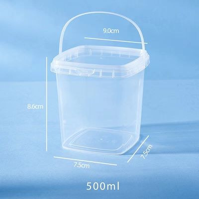 LOGO Stampato quadrato PP Plastic Bucket Mini Bucket per secchioni Copri e maniglie