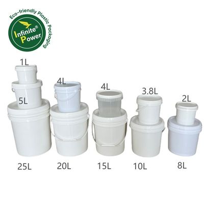 Personalizzare piccole vaschette di plastica bianca con coperchio 1L 2L 3L 4L 5L e campione gratuito incluso