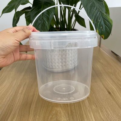 500 ml 1L 2L 3L 4L 5L Bucket di plastica trasparente Bucket rotondo per un design durevole e robusto