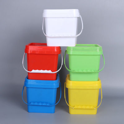 2L/4L/5L/8L/10L/15L/18L contenitore PP secchio di plastica 5 galloni secchio quadrato con coperchio