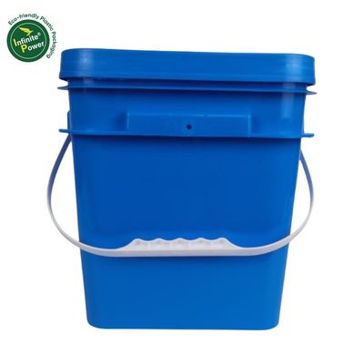 Barattolo di plastica di 5 galloni quadrati durevole con accessori secchioni tappo e maniglia