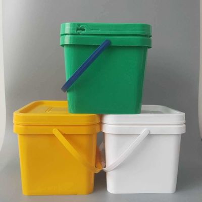 Botti di plastica quadrata in polipropilene/HDPE con coperchio e maniglia per stampa a colori personalizzata