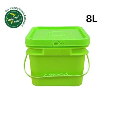 Botti di plastica quadrata in polipropilene/HDPE con coperchio e maniglia per stampa a colori personalizzata