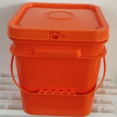 5 galloni di secchi di plastica quadrata con coperchio personalizzare e logo stampa a colori personalizzati