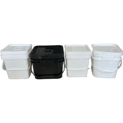 1-25L Contenitore di secchi di plastica di colore quadrato e bianco per la personalizzazione