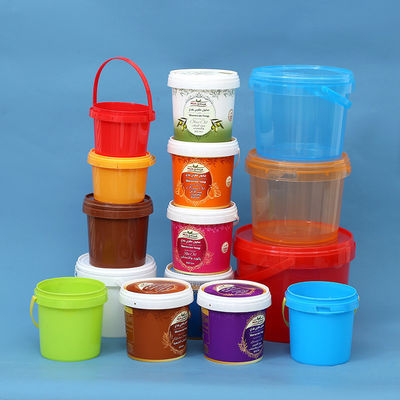 Certificato GAP/ISO/FDA 300ml-5L Custom Clear Peanut Butter Sauce Food Packaging Container Bucket con coperchio