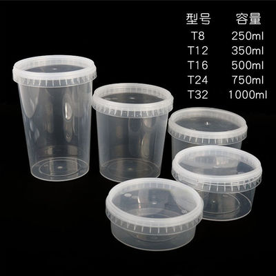 Contenitore di ciambelle trasparente con coperchio e manico 200 ml 300 ml 500 ml 750 ml 1L 2L 3L