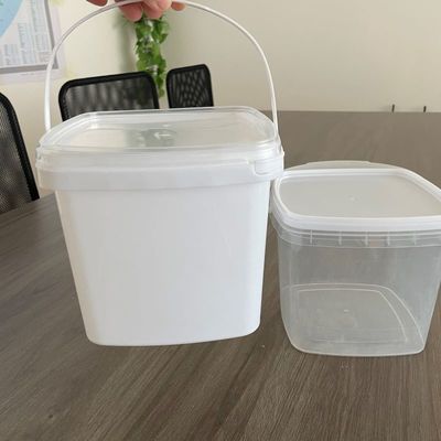 GAP/ISO/FDA Certified Square Plastic Bucket in 500ml 1L 2L 3L 4L 5L Dimensioni per snack