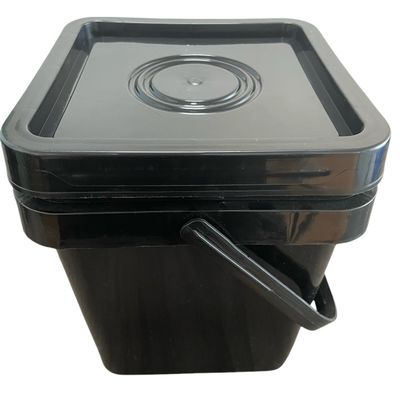 5L secchio di plastica nera per bere o personalizzare contenitore quadrato stampato