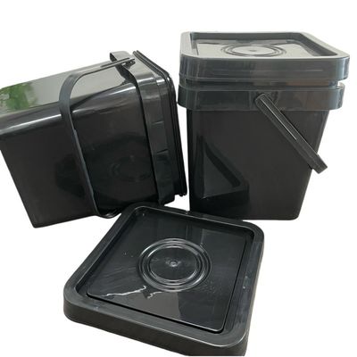 5L secchio di plastica nera per bere o personalizzare contenitore quadrato stampato