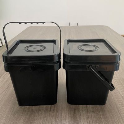 5L secchio di plastica nera per bere o personalizzare contenitore quadrato stampato