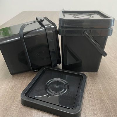 5L secchio di plastica nera per bere o personalizzare contenitore quadrato stampato