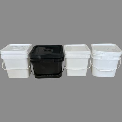 Riciclare 5L 6L 8L 10L HDPE Plastic Square Bucket con logo e design stampato su misura