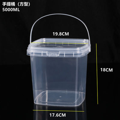 2L 3L 5L 8L 10L secchio di plastica trasparente con facile apertura e chiusura del coperchio personalizzare rotondo