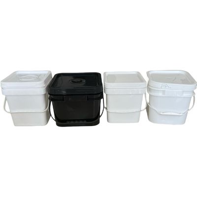Contenitore di plastica quadrata da riciclare con coperchio di secchio