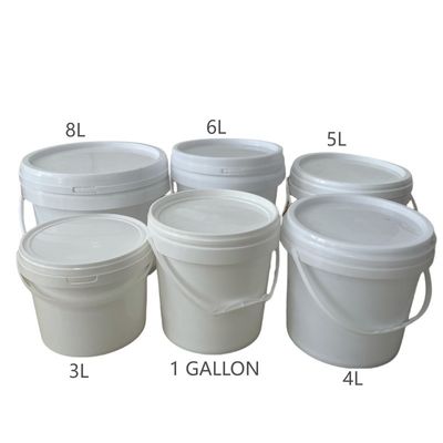 Botti di plastica rotondi su misura da 1L 2L 3L 4L 5L 6L 7L 8L 10L con manico e coperchio