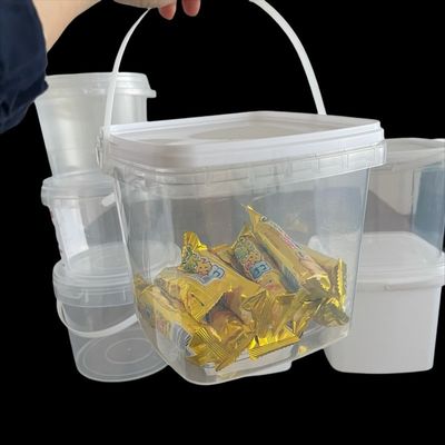 Bottile per il deposito di semi quadrati con design trasparente e maniglia del coperchio conveniente