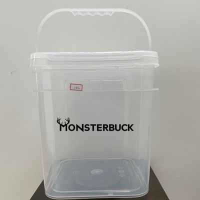Contenitore di plastica di 2,5 galloni, utensile durevole, secchio quadrato con coperchio