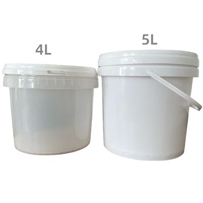 4L secchio di plastica trasparente con coperchio