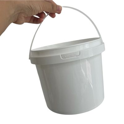 4L secchio di plastica trasparente con coperchio