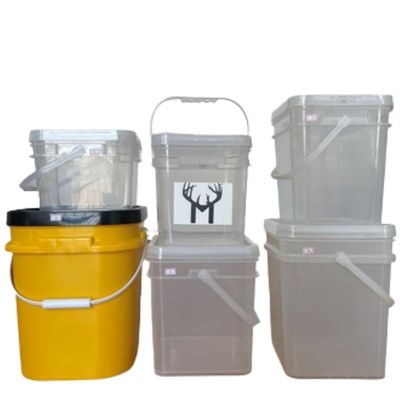 Custom1 2 galloni 4 galloni 5 galloni 6 galloni secchio di plastica di semi quadrati trasparenti personalizzare sì