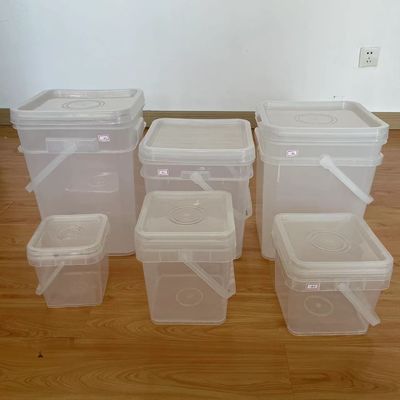 Custom1 2 galloni 4 galloni 5 galloni 6 galloni secchio di plastica di semi quadrati trasparenti personalizzare sì